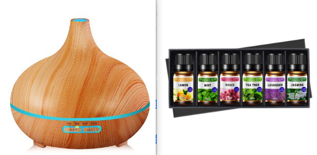Creative Home Appliance Full Wood Grain Remote Control Aromatherapy Lamp