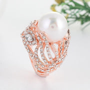 Pearl Ring Feather Empty Holding Pearl Ring Female Jewelry