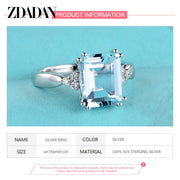 925 Sterling Silver Fashion Aquamarine Gemstone Ring