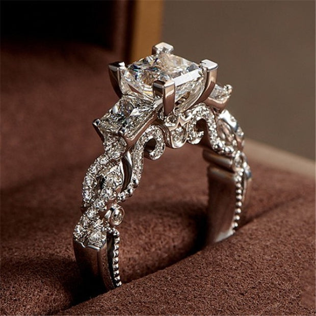 Vintage Princess cut Lab Diamond Ring