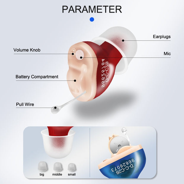 Hearing Aids Invisible Adjustable Wireless Hearing Aid