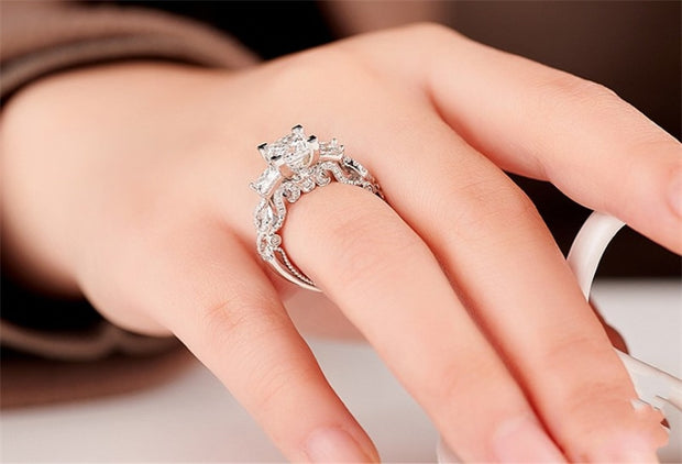 Vintage Princess cut Lab Diamond Ring