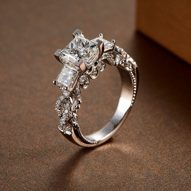 Vintage Princess cut Lab Diamond Ring