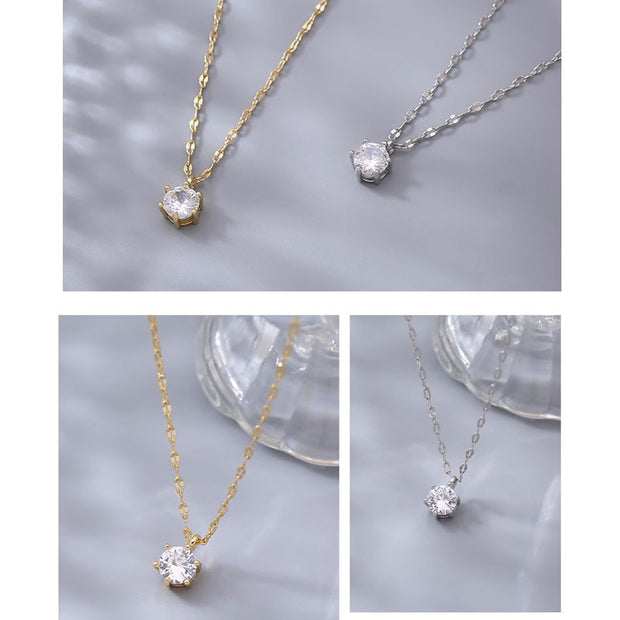 925 Sterling Silver AAA Zircon Choker Necklaces