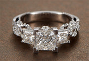Vintage Princess cut Lab Diamond Ring