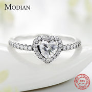 925 Sterling Silver Vintage Hearts AAA Clear CZ Finger Rings