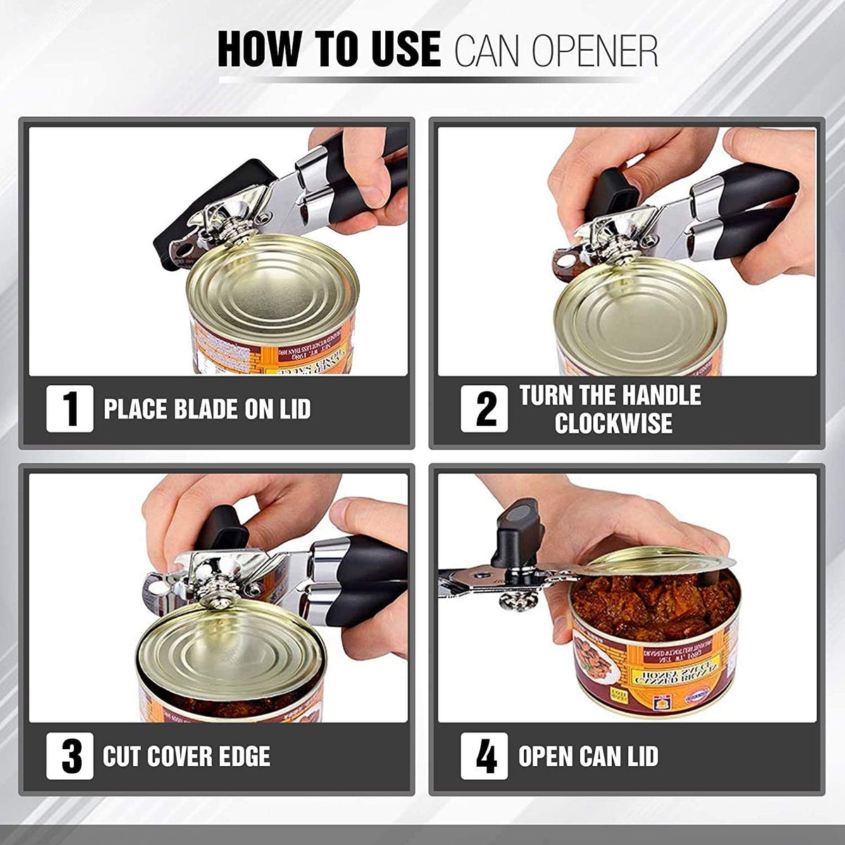 Stainless Steel Manual Cans Opener
