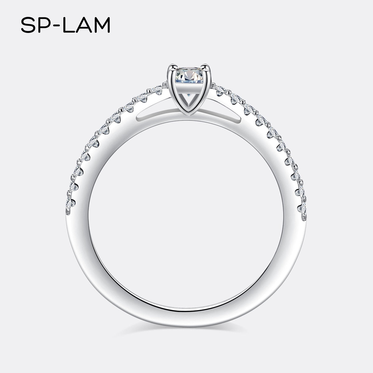 Real 925 Sterling Silver Small Moissnaite Ring