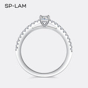 Real 925 Sterling Silver Small Moissnaite Ring
