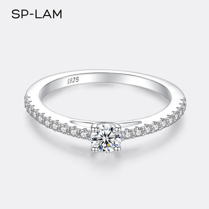 Real 925 Sterling Silver Small Moissnaite Ring