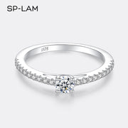 Real 925 Sterling Silver Small Moissnaite Ring