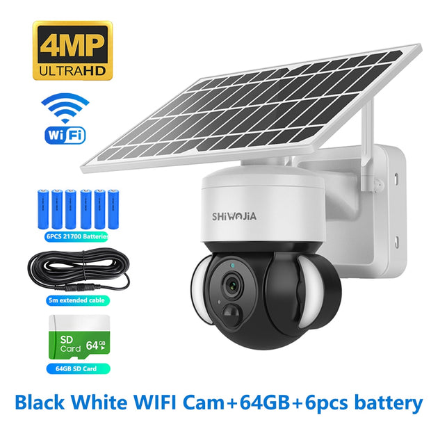 4MP WIFI Solar Camera 4G Sim Card PIR Human Detection Solar