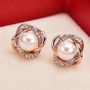 Pearl Twist Luxury Stud Earrings
