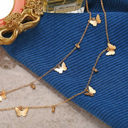 Simple Alloy Butterfly Pendant Clavicle Chain