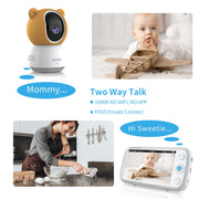 2K Baby Monitor with Cameras Audio Video Nanny Wireless C