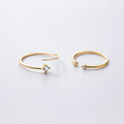 925 Sterling Silver Simple Cute Small Zircon Finger Ring