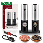USB Rechargeable Electric Salt And Pepper Grinder Set