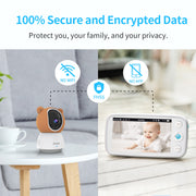 2K Baby Monitor with Cameras Audio Video Nanny Wireless C