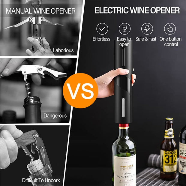 Electric Wine Bottle Opener with Foil Cutter