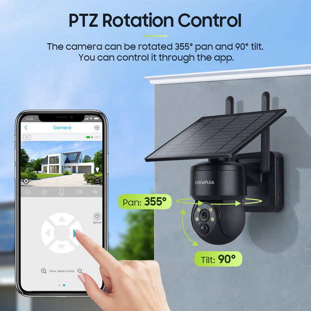 WIFI Wireless PTZ Solar Camera 4G SIM 3MP
