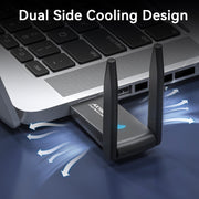 1800M USB WIFI 6 Adapter Dual Antenna