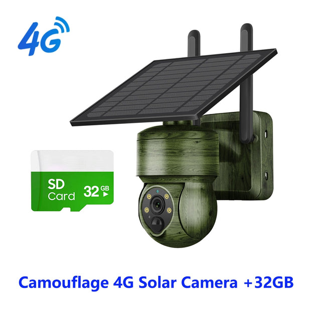 WIFI Wireless PTZ Solar Camera 4G SIM 3MP
