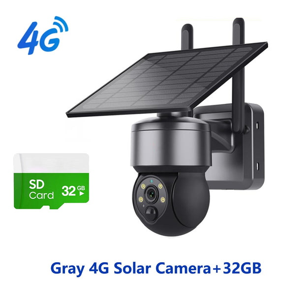 WIFI Wireless PTZ Solar Camera 4G SIM 3MP