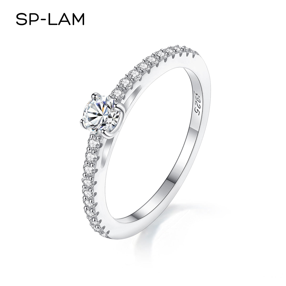Real 925 Sterling Silver Small Moissnaite Ring