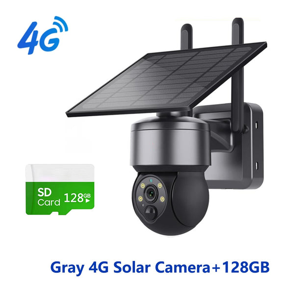 WIFI Wireless PTZ Solar Camera 4G SIM 3MP