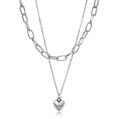 Cold Peach Heart Clavicle Chain