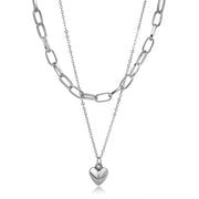 Cold Peach Heart Clavicle Chain