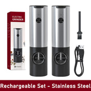 USB Rechargeable Electric Salt And Pepper Grinder Set