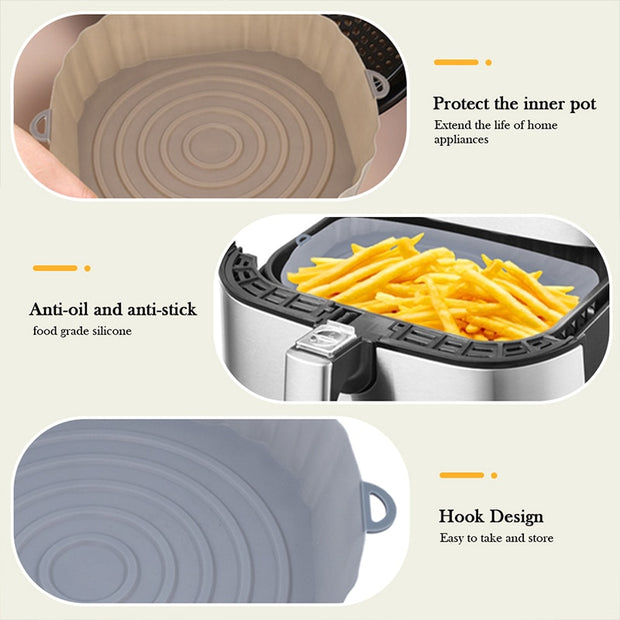 Air Fryers Oven Baking Tray Fried Chicken Basket Mat