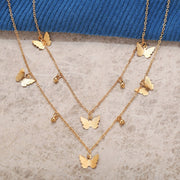 Simple Alloy Butterfly Pendant Clavicle Chain