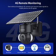 4MP WIFI Solar Camera 4G Sim Card PIR Human Detection Solar