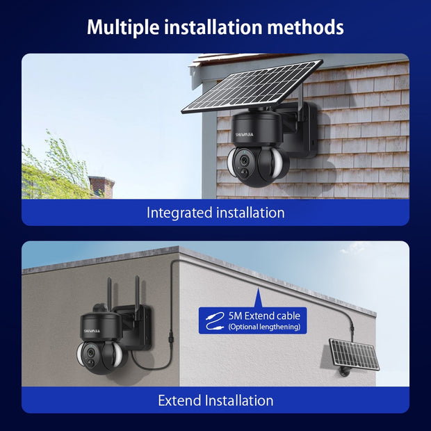 4MP WIFI Solar Camera 4G Sim Card PIR Human Detection Solar