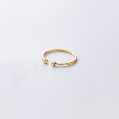 925 Sterling Silver Simple Cute Small Zircon Finger Ring