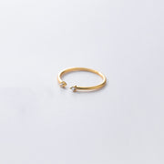 925 Sterling Silver Simple Cute Small Zircon Finger Ring