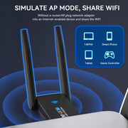 1800M USB WIFI 6 Adapter Dual Antenna