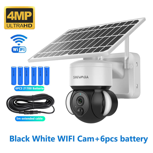 4MP WIFI Solar Camera 4G Sim Card PIR Human Detection Solar