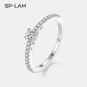 Real 925 Sterling Silver Small Moissnaite Ring