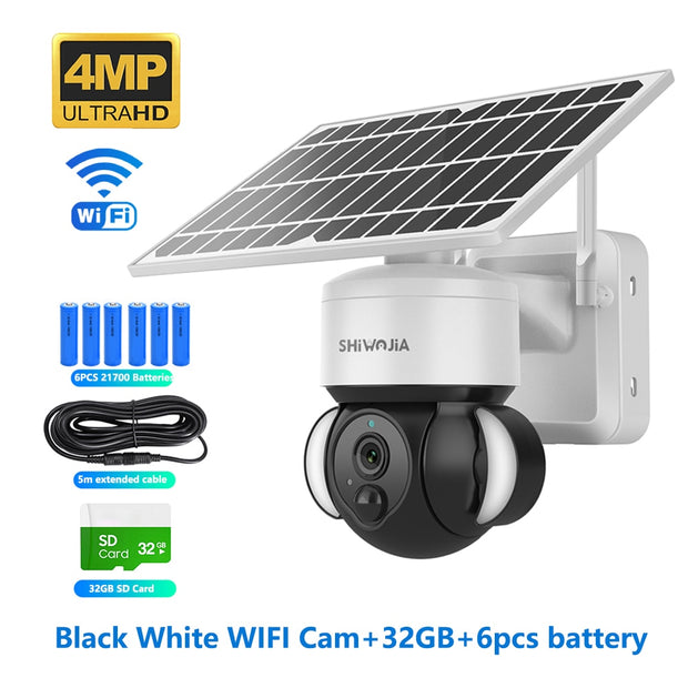 4MP WIFI Solar Camera 4G Sim Card PIR Human Detection Solar