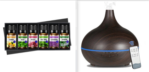 Creative Home Appliance Full Wood Grain Remote Control Aromatherapy Lamp