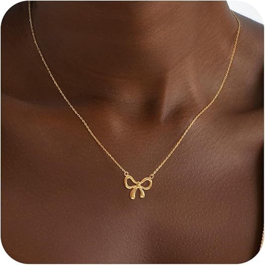 Bow Necklace And Earrings Suite Women