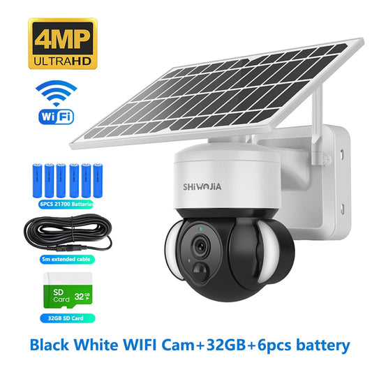 4MP WIFI Solar Camera 4G Sim Card PIR Human Detection Solar